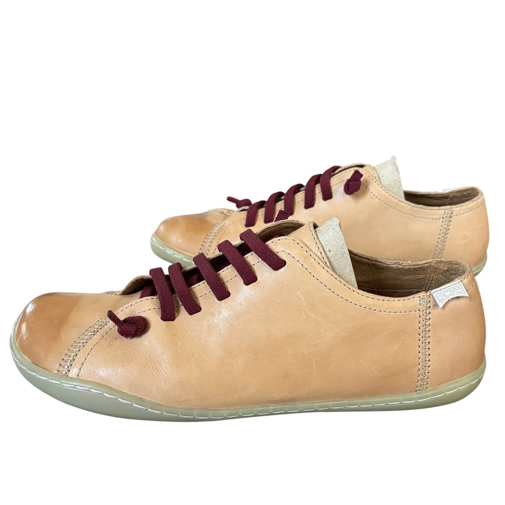 Camper Peu Cami Leather Walking Shoes Women's Sz 9 (EU 40) Beige Minimalist